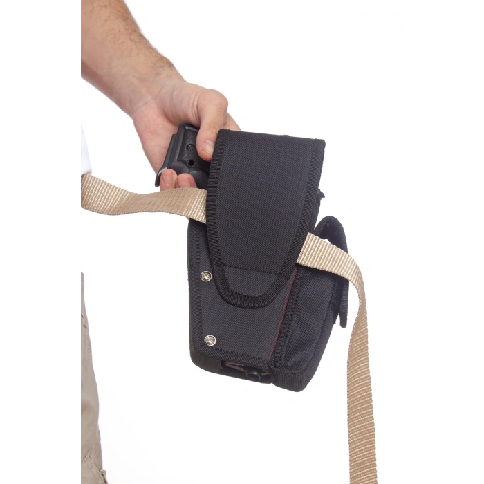 Sol El Siyah Renk Tek Emniyetli Sarjorluklu Airsoft Palaskaya Kemere Gecirmeli impertex Silah Kilifi