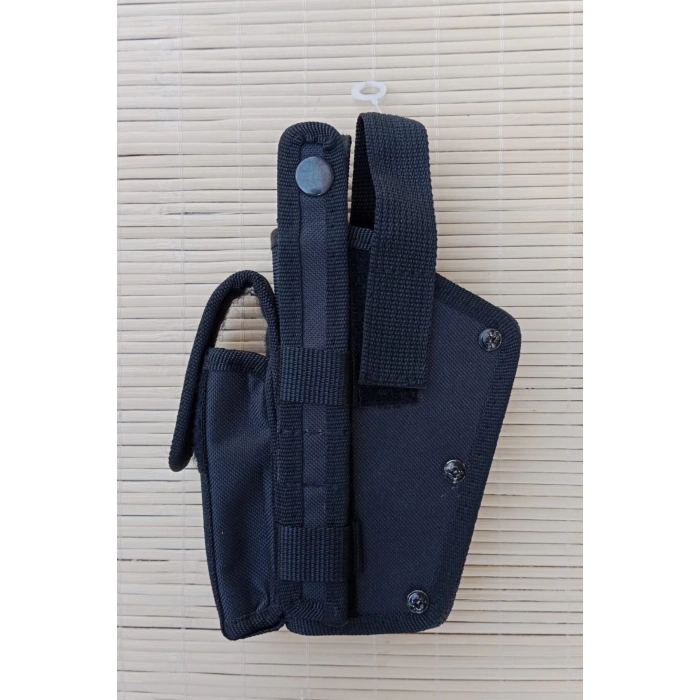 Sol El Siyah Renkli cift Emniyetli sarjorluklu impertex Airsoft Palaskaya Kemere Gecirmeli Sallama Silah Kilifi