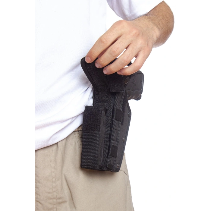 Sol El Siyah Renkli cift Emniyetli sarjorluklu impertex Airsoft Palaskaya Kemere Gecirmeli Sallama Silah Kilifi