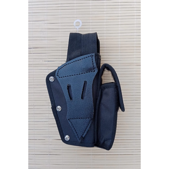 Sol El Siyah Renkli cift Emniyetli sarjorluklu impertex Airsoft Palaskaya Kemere Gecirmeli Sallama Silah Kilifi