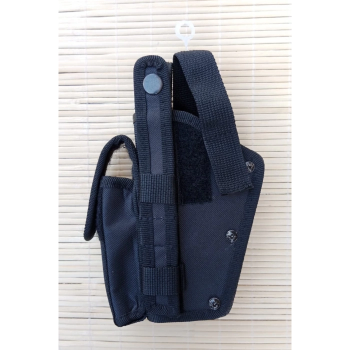 Sol El Siyah Renkli cift Emniyetli sarjorluklu impertex Airsoft Palaskaya Kemere Gecirmeli Sallama Silah Kilifi