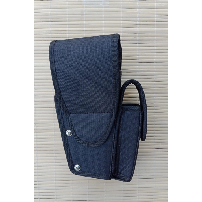 sol el siyah renkli cift emniyetli sarjorluklu palaskaya kemere gecirmeli impertex airsoft sallama silah kilifi