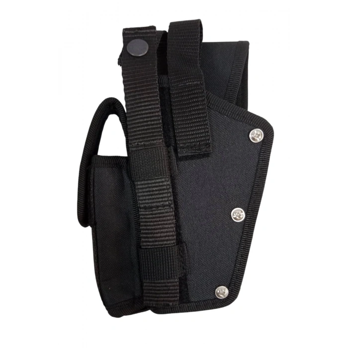 sol el siyah renkli cift emniyetli sarjorluklu palaskaya kemere gecirmeli impertex airsoft sallama silah kilifi