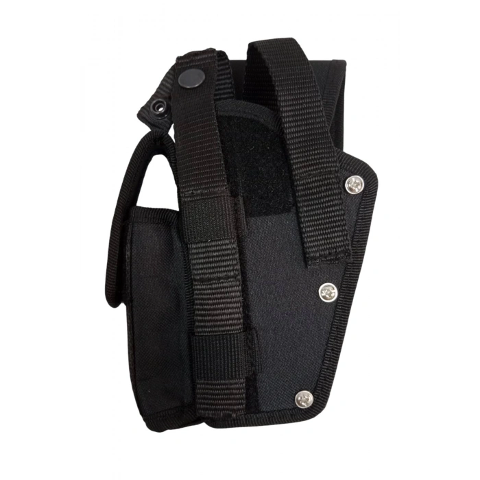 sol el siyah renkli cift emniyetli sarjorluklu palaskaya kemere gecirmeli impertex airsoft sallama silah kilifi