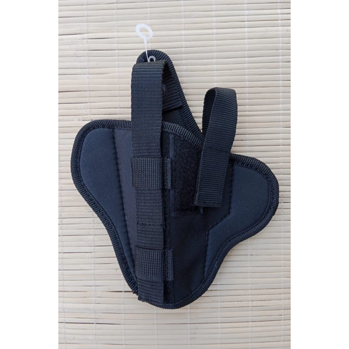 sol el siyah renkli cift emniyetli tam kelebek airsoft palaskaya kemere gecirmeli impertex silah kilifi