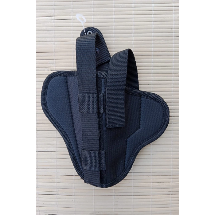 sol el siyah renkli cift emniyetli tam kelebek airsoft palaskaya kemere gecirmeli impertex silah kilifi