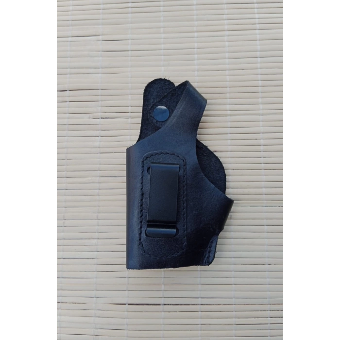 sol el siyah renkli hakiki deri masali universal ic dis tasima yarim model palaskaya kemere gecirmeli silah kilifi