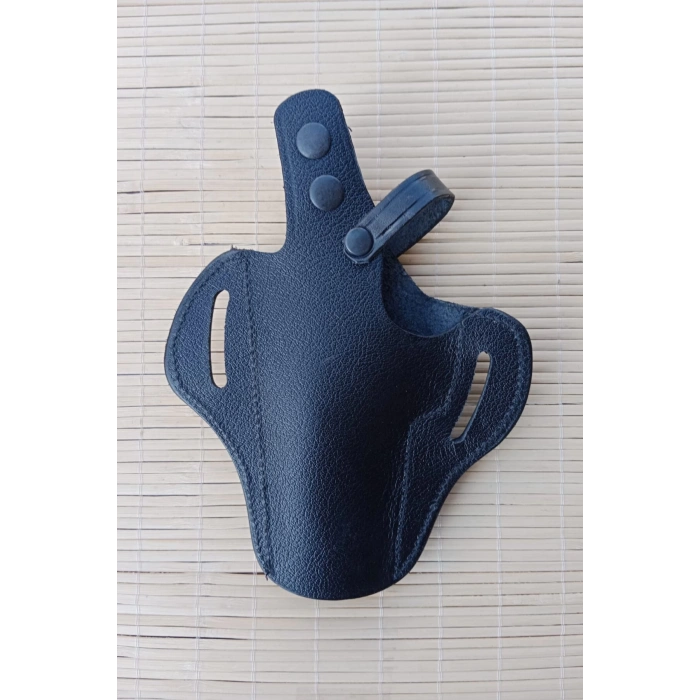 sag el siyah renkli hakiki deri tam kelebek tek emniyetli universal palaskaya kemere gecirmeli canik 55 silah kilifi