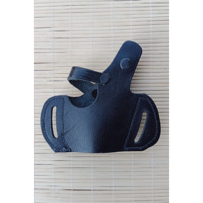 sol el siyah renkli tek emniyetli universal kaliteli kemere gecirmeli yarim kelebek hakiki deri sar 9 silah kilifi