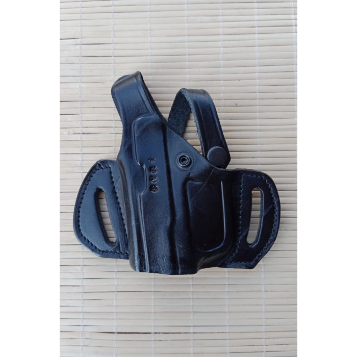 sol el siyah renkli tek emniyetli universal kaliteli kemere gecirmeli yarim kelebek hakiki deri sar 9 silah kilifi