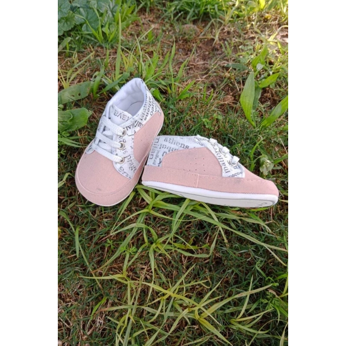 somon beyaz renkli ici pamuklu organik ortopedik cocuk bebek ilkadim bagcikli patik kanvas sneaker casual ayakkabi