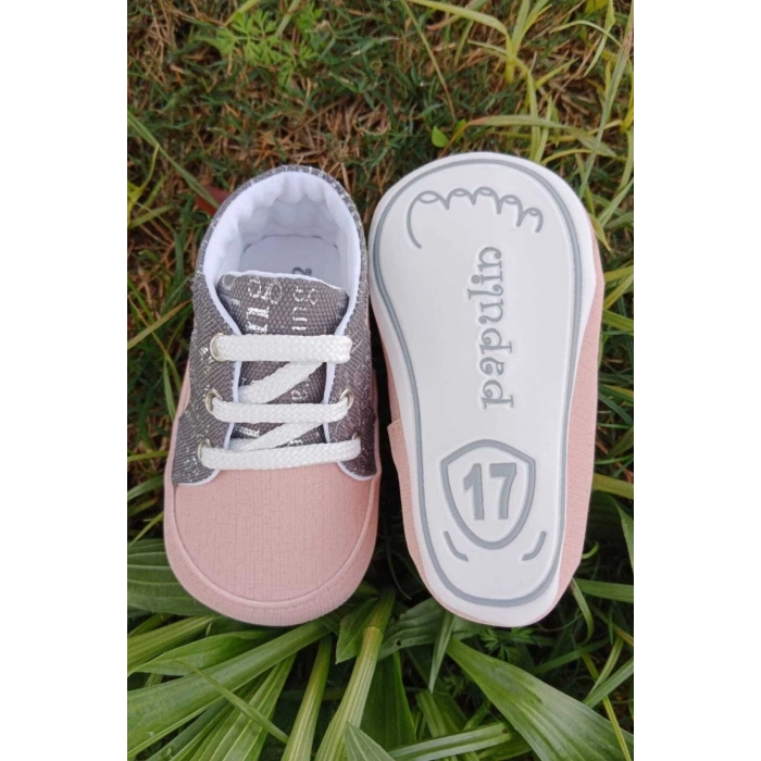 somon gri renkli ici pamuklu organik ortopedik cocuk bebek ilkadim bagcikli patik kanvas sneaker casual ayakkabi