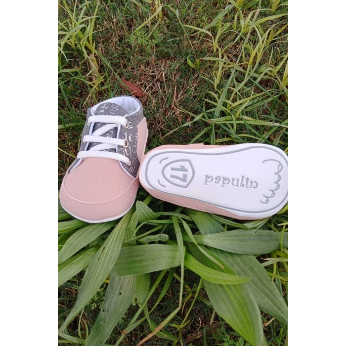 somon gri renkli ici pamuklu organik ortopedik cocuk bebek ilkadim bagcikli patik kanvas sneaker casual ayakkabi