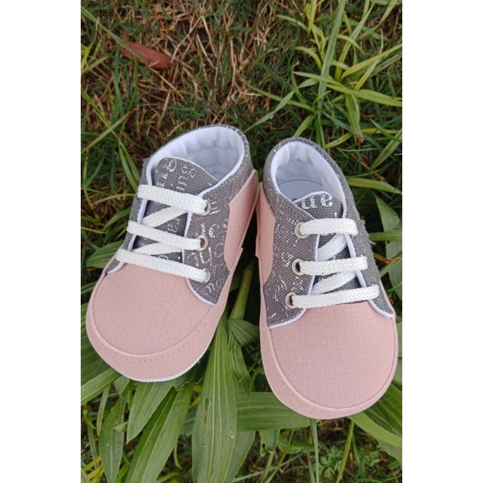 somon gri renkli ici pamuklu organik ortopedik cocuk bebek ilkadim bagcikli patik kanvas sneaker casual ayakkabi