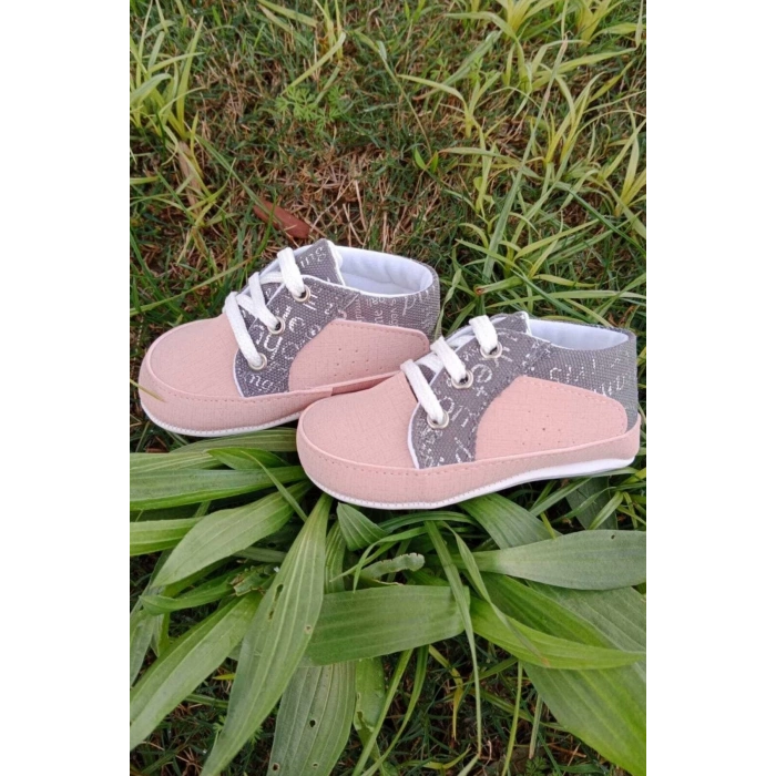 somon gri renkli ici pamuklu organik ortopedik cocuk bebek ilkadim bagcikli patik kanvas sneaker casual ayakkabi