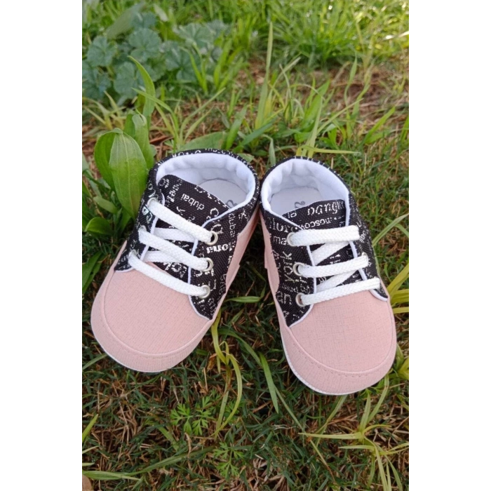 somon siyah renkli ici pamuklu organik ortopedik cocuk bebek ilkadim bagcikli patik kanvas sneaker casual ayakkabi