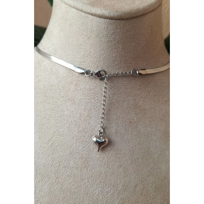 su yolu tasarim italyan zincirli zirkon tasli gumus renkli kaliteli paslanmaz celik kolye stainless stell