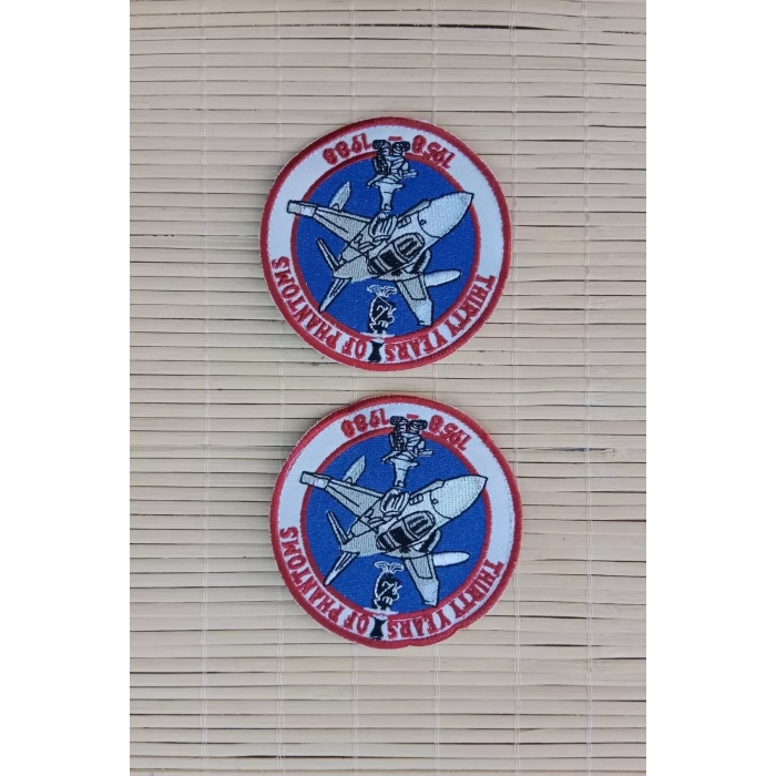 thirty years of phantoms 1958 1988 yazili nakis islemeli ucak logolu arma pec patch
