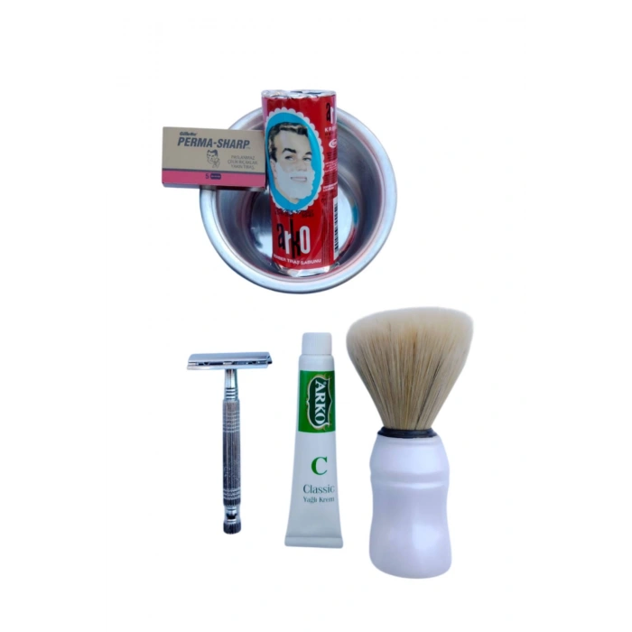 Tima 777 tras makinasi Arko Berber Tras Sabunu Perma Sharp Yaprak Jilet Tras Fircasi Metal Tras Tasi Arko Nem Klasik cilt besleyici Yagli Krem 20 cc Tras Seti