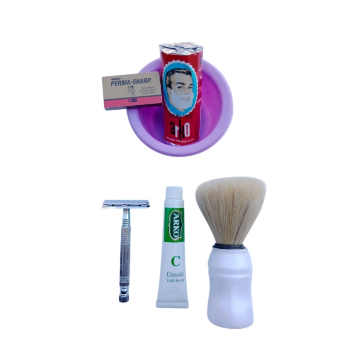 Tima 777 tras makinasi Arko Berber Tras Sabunu Perma Sharp Yaprak Jilet Tras Fircasi Plastik Tras Tasi Arko Nem Klasik cilt besleyici Yagli Krem 20 cc Tras Seti