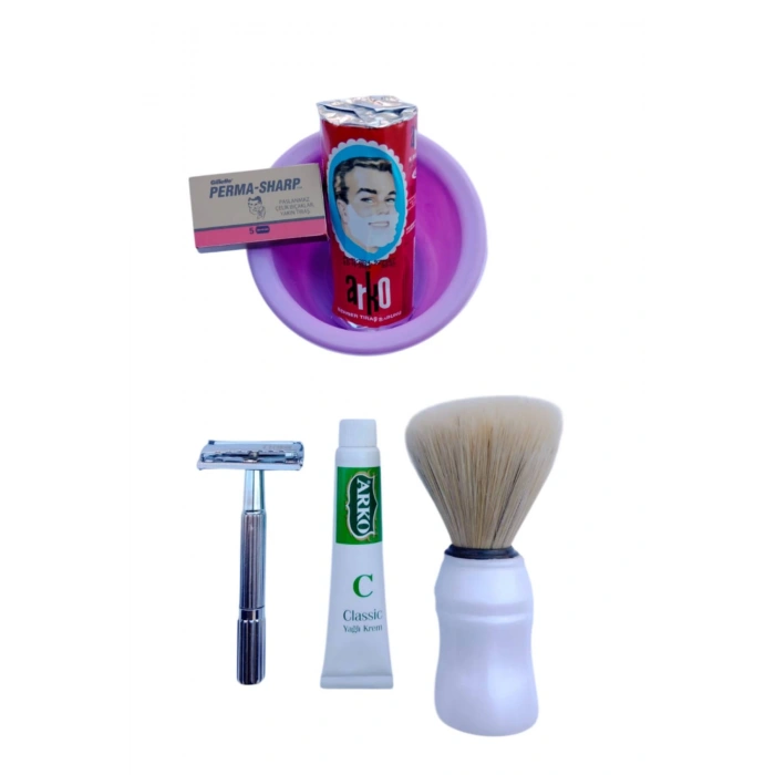 Tima 779 tras makinasi Arko Berber Tras Sabunu Perma Sharp Yaprak Jilet Tras Fircasi Plastik Tras Tasi Arko Nem Klasik cilt besleyici Yagli Krem 20 cc Tras Seti