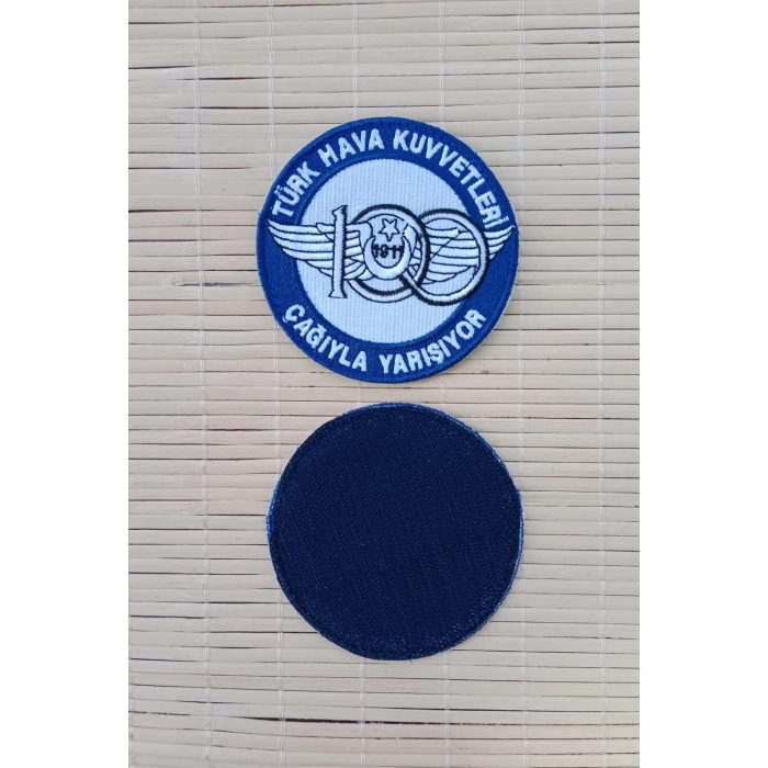 turk hava kuvvetleri 1911 cagiyla yarisiyor yazili 100. yil logolu nakis islemeli arma patch pec