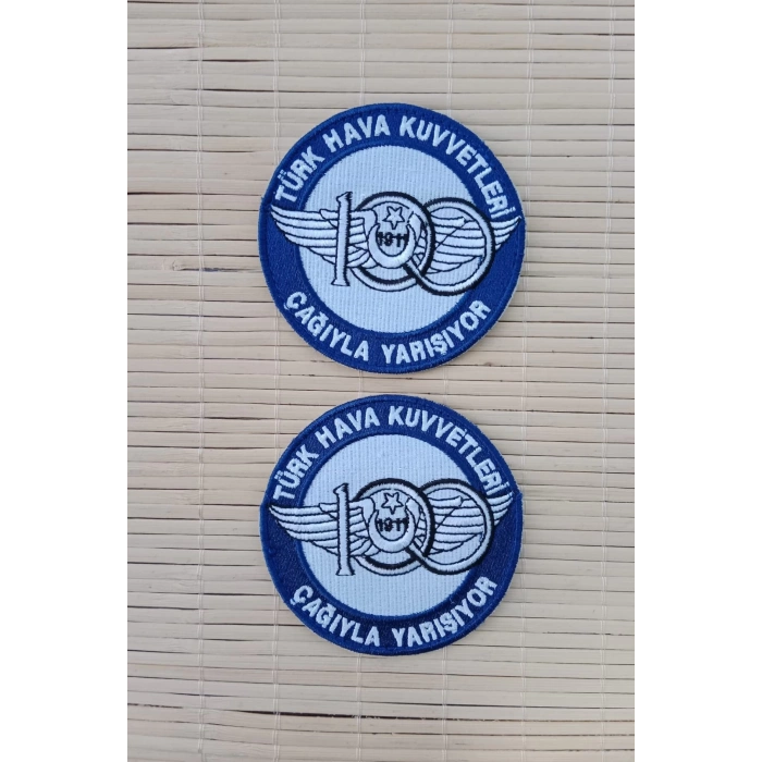turk hava kuvvetleri 1911 cagiyla yarisiyor yazili 100. yil logolu nakis islemeli arma pec patch