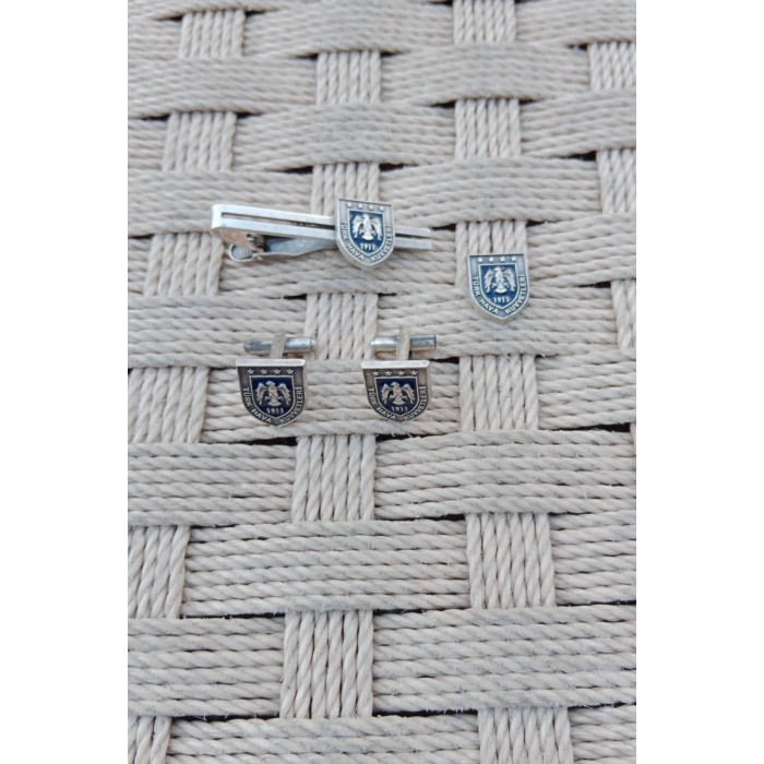 Turk Hava Kuvvetleri 1911 Harici Kravat ignesi Kol Dugmesi Yaka Rozeti Bros Set