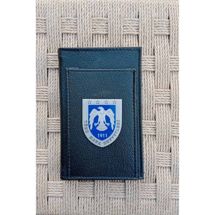 turk hava kuvvetleri 1911 kartal amblemli ozel tasarim 3d plastik ufak rozetli hakiki deri bloknot