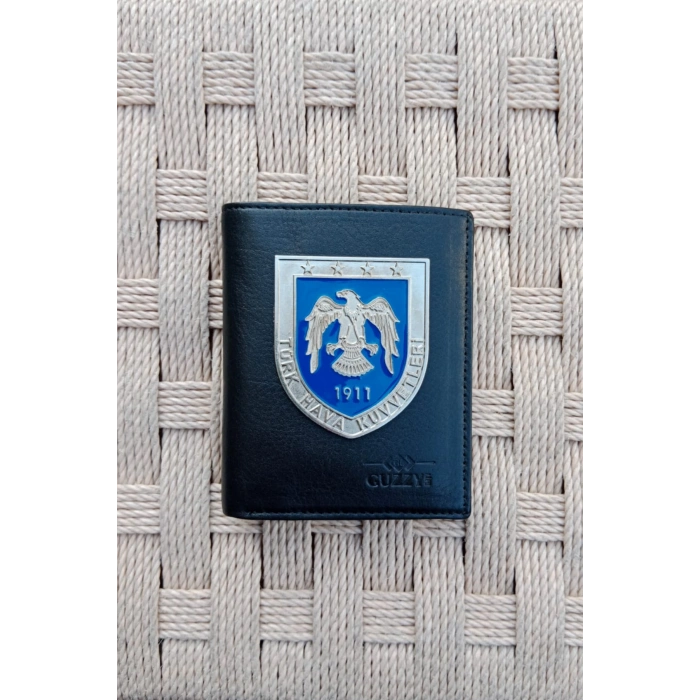 turk hava kuvvetleri 1911 kartal amblemli ozel tasarim hakiki deri rozetli cuzdan