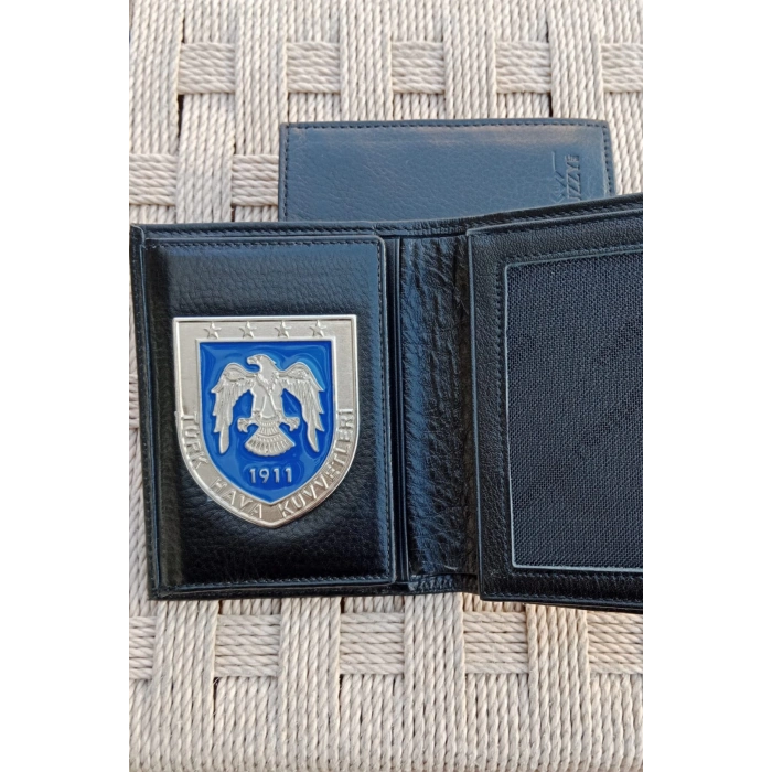 turk hava kuvvetleri 1911 kartal amblemli ozel tasarim hakiki deri rozetli cuzdan