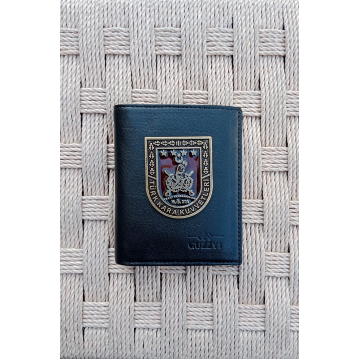 turk kara kuvvetleri m.o 209 amblemli ozel tasarim hakiki deri rozetli cuzdan