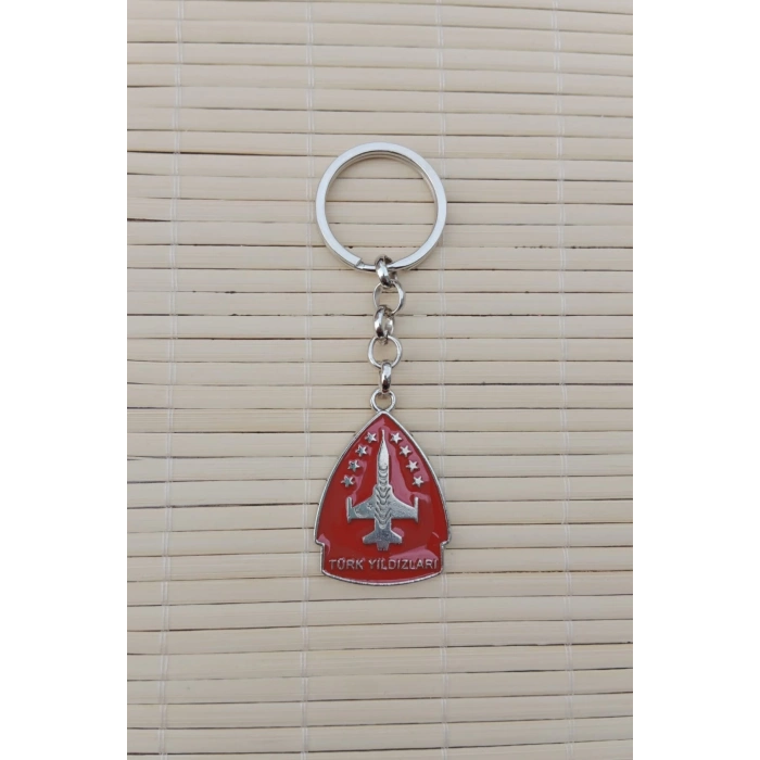 Turk Yildizlari Kabartma Yazili Amblemli ozel Tasarim Ucak F-16 Metal Anahtarlik