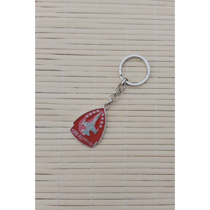 Turk Yildizlari Kabartma Yazili Amblemli ozel Tasarim Ucak F-16 Metal Anahtarlik