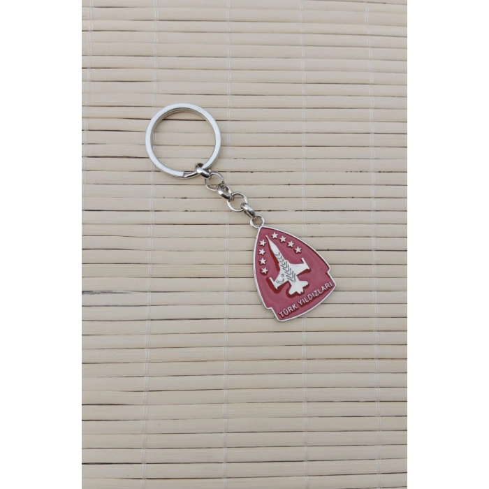 Turk Yildizlari Kabartma Yazili Amblemli ozel Tasarim Ucak F-16 Metal Anahtarlik