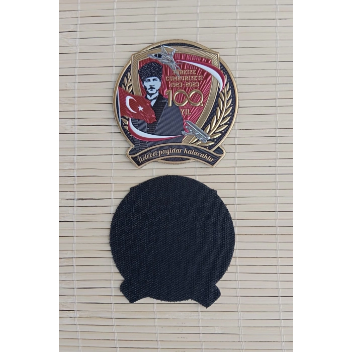 turkiye cumhuriyeti 1923 2023 100. yil ilelebet payidar kalacaktir 3d tpu termoplastik silikon kabartma islemeli arma pec patch