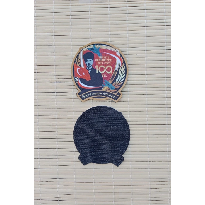turkiye cumhuriyeti 1923 2023 100. yil ilelebet payidar kalacaktir yazili islemeli arma patch pec