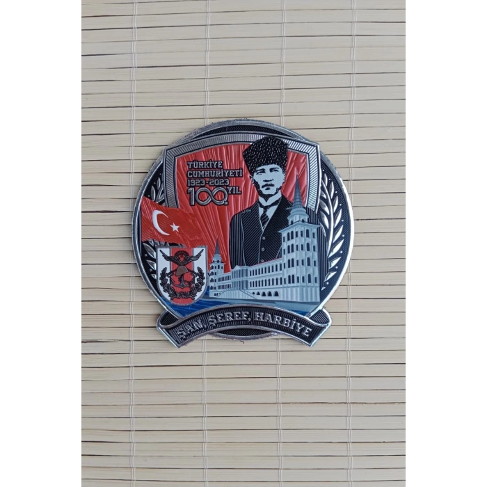 turkiye cumhuriyeti 1923 2023 100. yil san seref harbiye yazili 3d tpu termoplastik silikon kabartma nakis islemeli arma pec patch