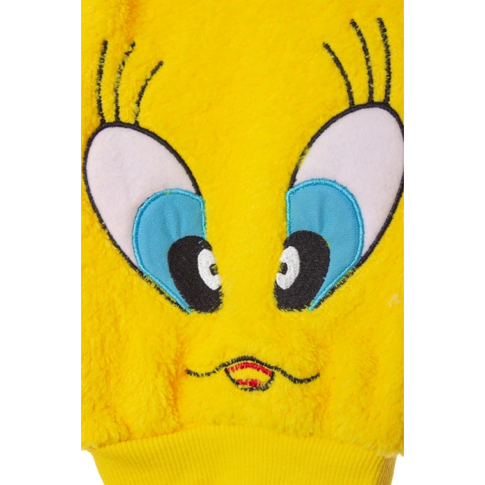 tweety sylvester detayli civciv sarisi renkli kaliteli uzun kollu alt ust takim