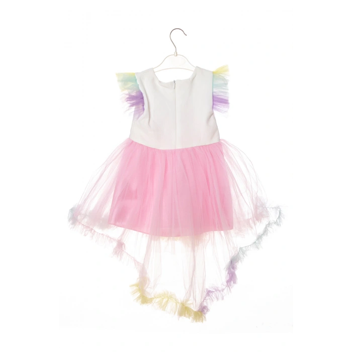 unicorn detayli pullu karisik renkli tullu kaliteli cocuk abiye kostum