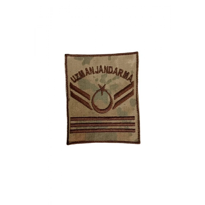 Uzman Jandarma 3 Kademe Kamuflaj Renkli Nakis Kol Rutbe