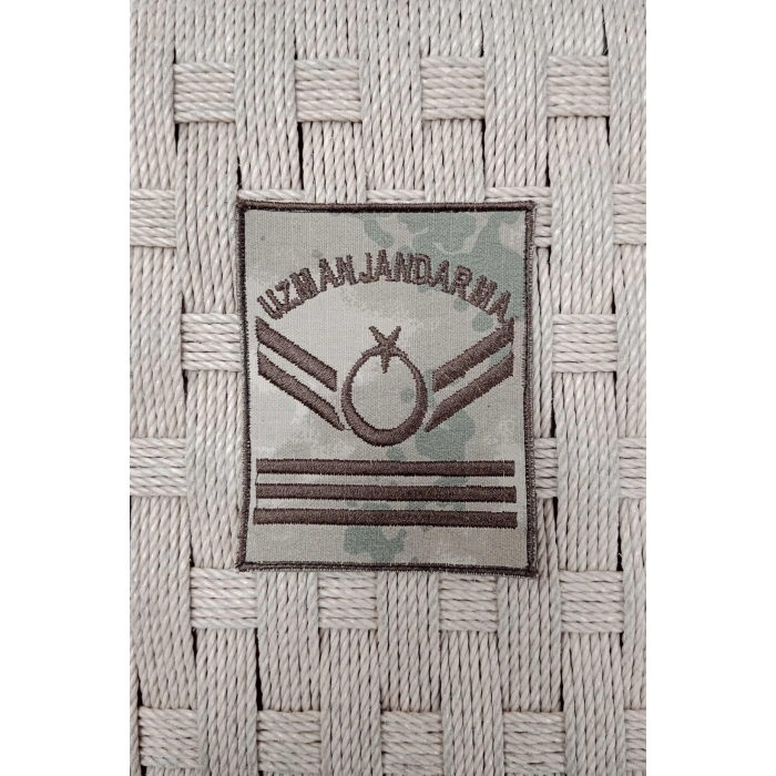 Uzman Jandarma 3 Kademe Kamuflaj Renkli Nakis Kol Rutbe