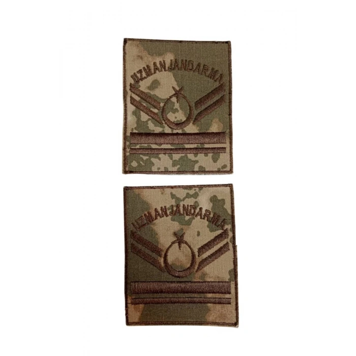 Uzman Jandarma 5 Kademe Kamuflaj Renkli Nakis Kol Rutbe