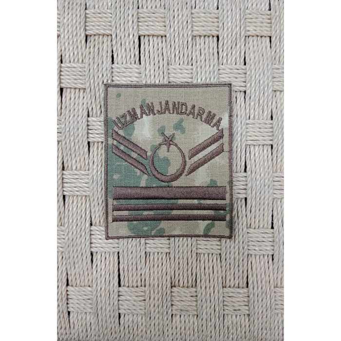 Uzman Jandarma 6 Kademe Kamuflaj Renkli Nakis Kol Rutbe