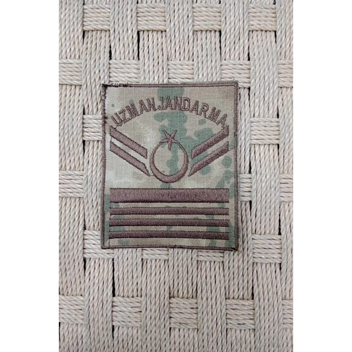 Uzman Jandarma 7 Kademe Kamuflaj Renkli Nakis Kol Rutbe