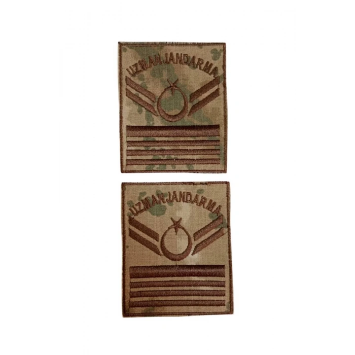 Uzman Jandarma 7 Kademe Kamuflaj Renkli Nakis Kol Rutbe