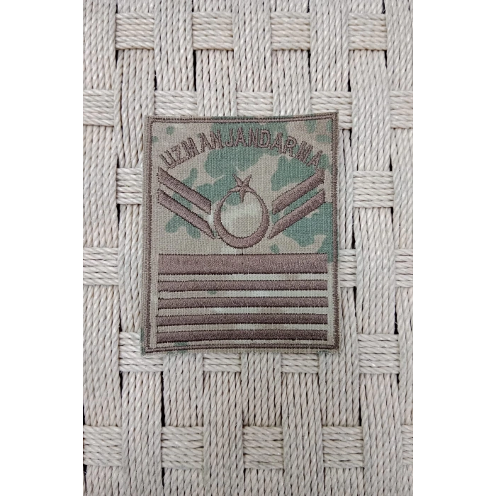 Uzman Jandarma 8 Kademe Kamuflaj Renkli Nakis Kol Rutbe