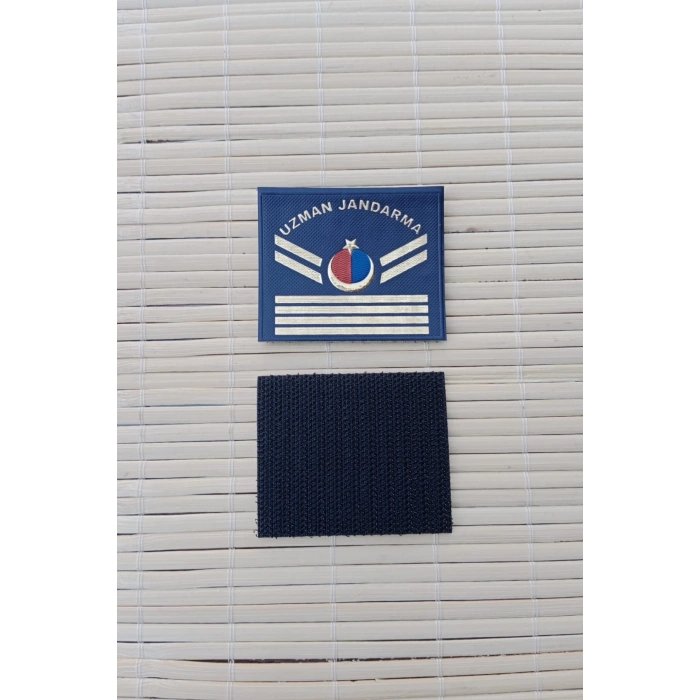 uzman jandarma lacivert renkli uzman cavus 4 kademe 3d plastik mini gogus rutbesi