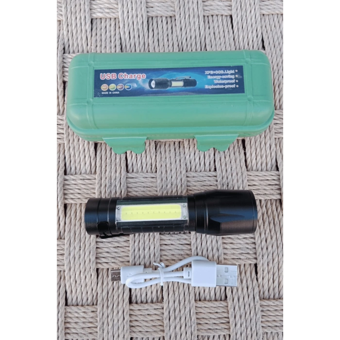 yuksek guclu aluminyum alasimli usb sarj ozellikli cakarli kaliteli el feneri