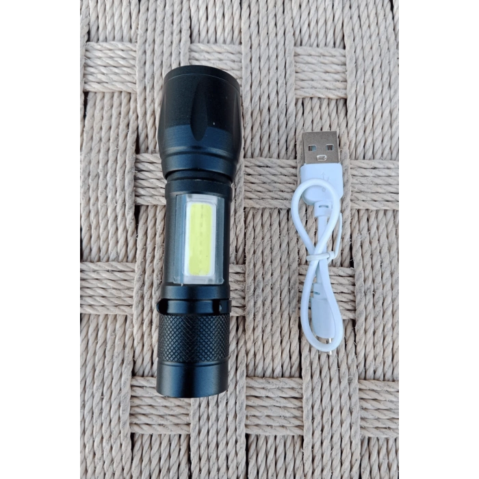 yuksek guclu aluminyum alasimli usb sarj ozellikli cakarli kaliteli el feneri